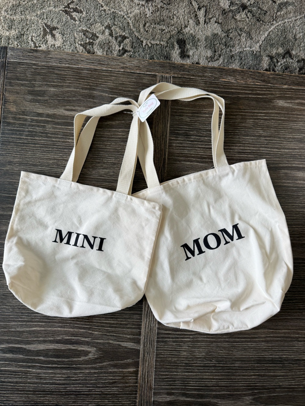 NWT Canvas Tote set MOM & MINI